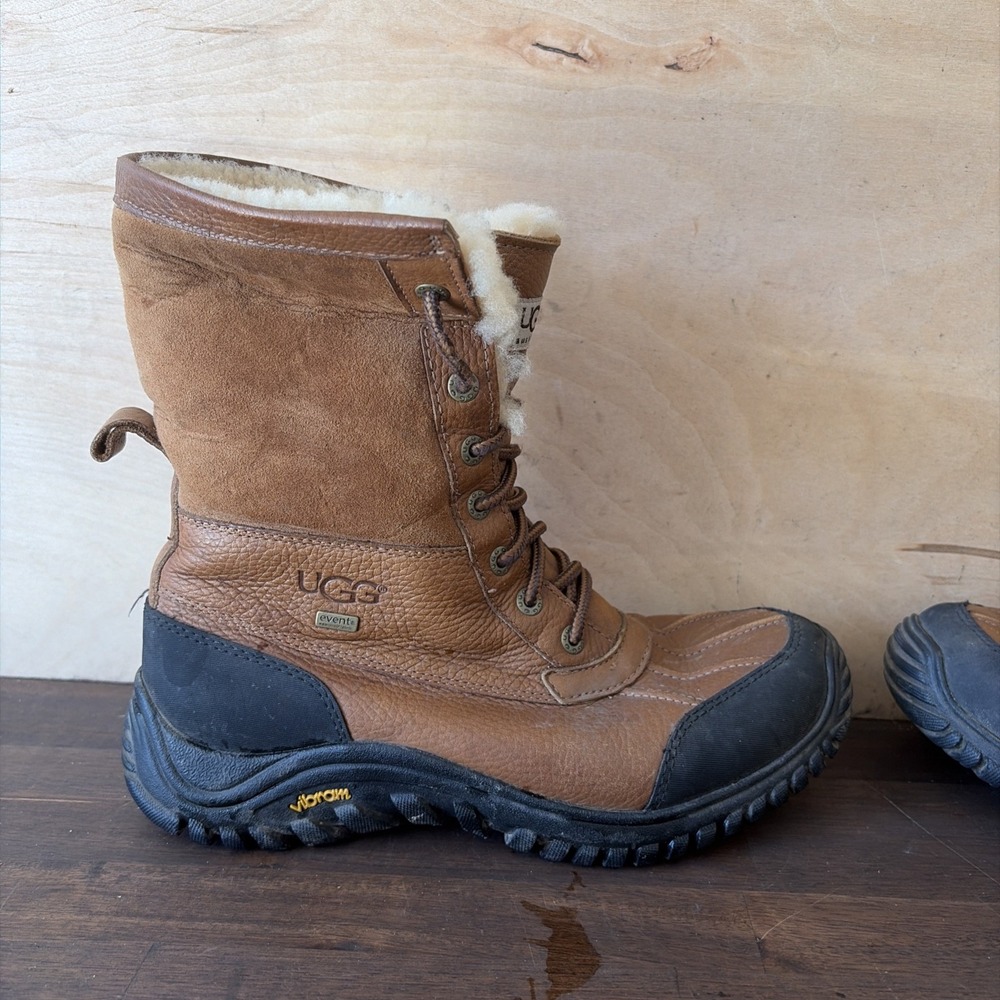 UGG Adirondack II Winter Boots Womens 10 Leather Lace Up Ankle Lined Brown 5469 - Picture 6 of 12